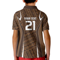 Custom Oceania Football Bula Fiji Kid Polo Shirt Polynesian Tribal Pattern