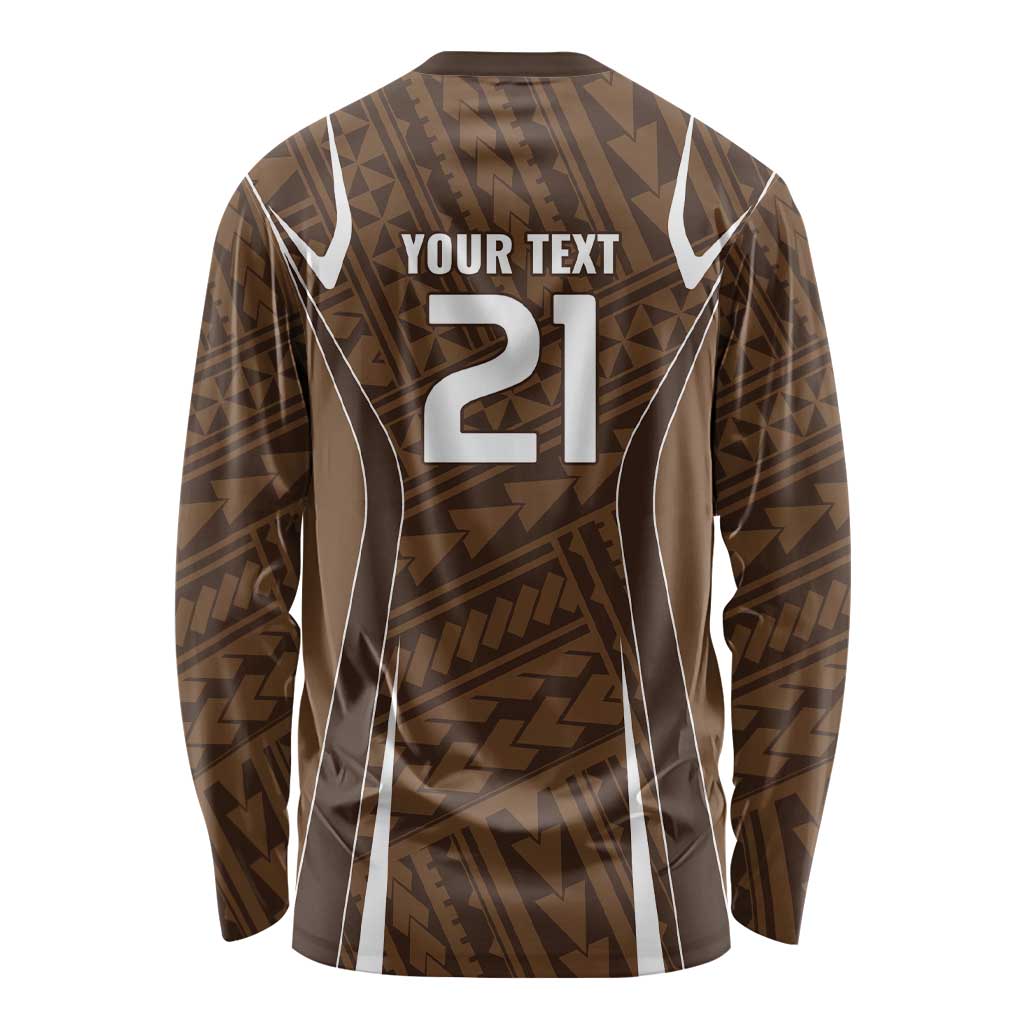 Custom Oceania Football Bula Fiji Long Sleeve Shirt Polynesian Tribal Pattern