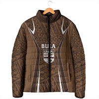 Custom Oceania Football Bula Fiji Padded Jacket Polynesian Tribal Pattern
