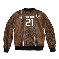 Custom Oceania Football Bula Fiji Sleeve Zip Bomber Jacket Polynesian Tribal Pattern