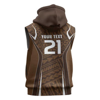Custom Oceania Football Bula Fiji Sleeveless Hoodie Polynesian Tribal Pattern