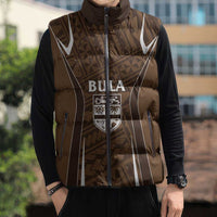 Custom Oceania Football Bula Fiji Sleeveless Puffer Jacket Polynesian Tribal Pattern