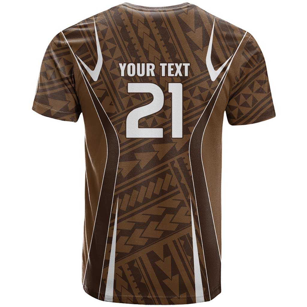 Custom Oceania Football Bula Fiji T Shirt Polynesian Tribal Pattern