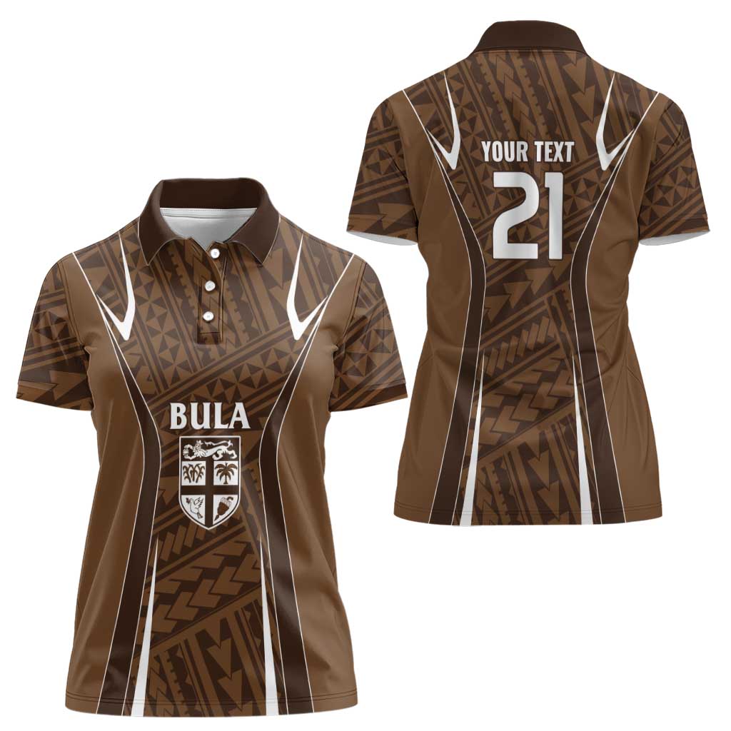 Custom Oceania Football Bula Fiji Women Polo Shirt Polynesian Tribal Pattern