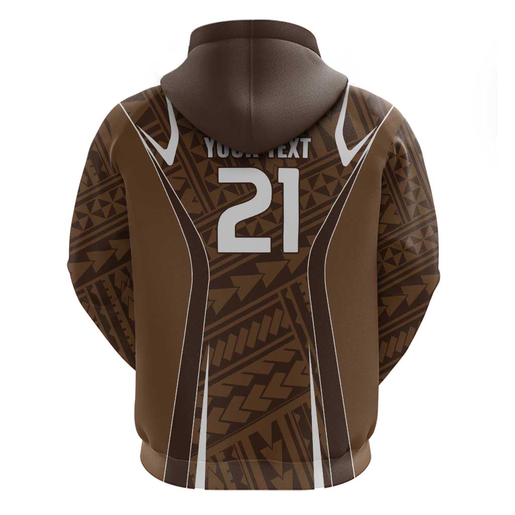 Custom Oceania Football Bula Fiji Zip Hoodie Polynesian Tribal Pattern