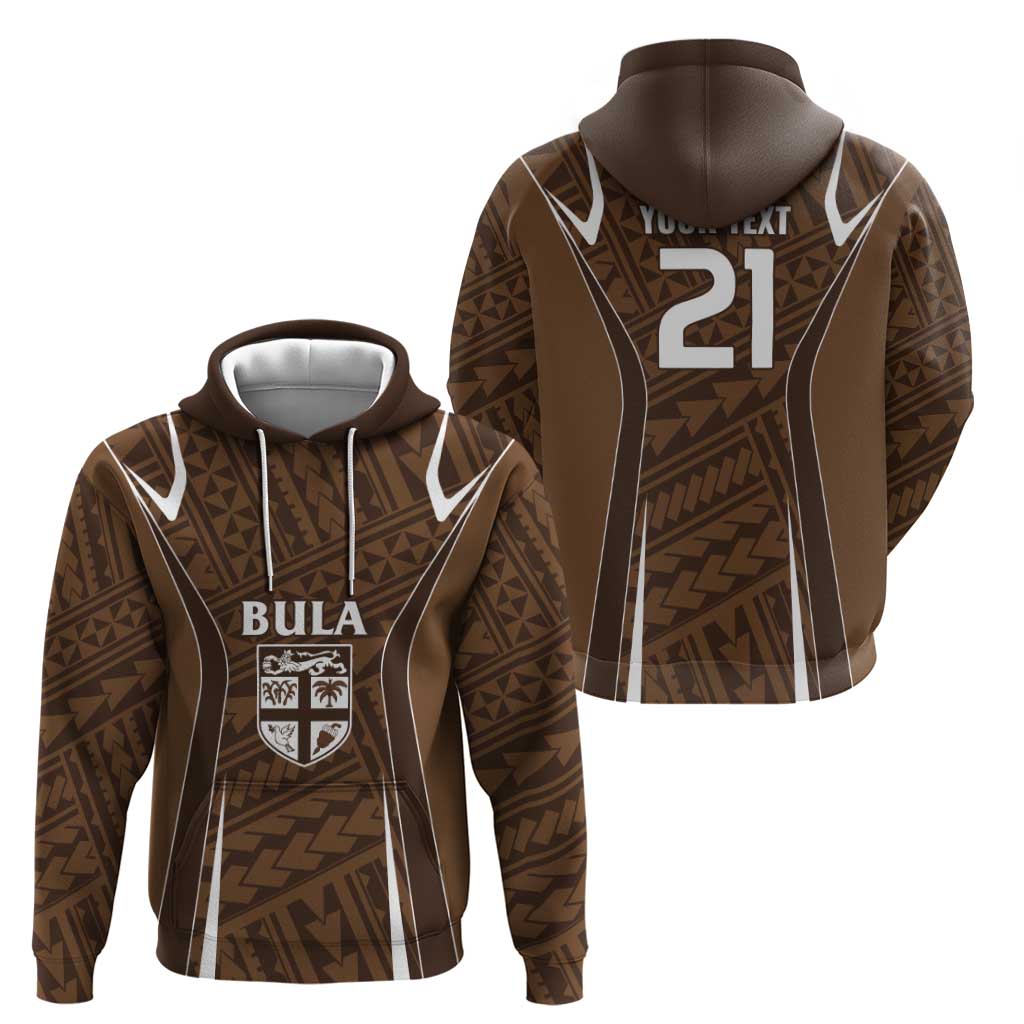 Custom Oceania Football Bula Fiji Zip Hoodie Polynesian Tribal Pattern