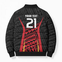 Custom Oceania Football Papua New Guinea Bomber Puffer Jacket Polynesian Tribal Pattern