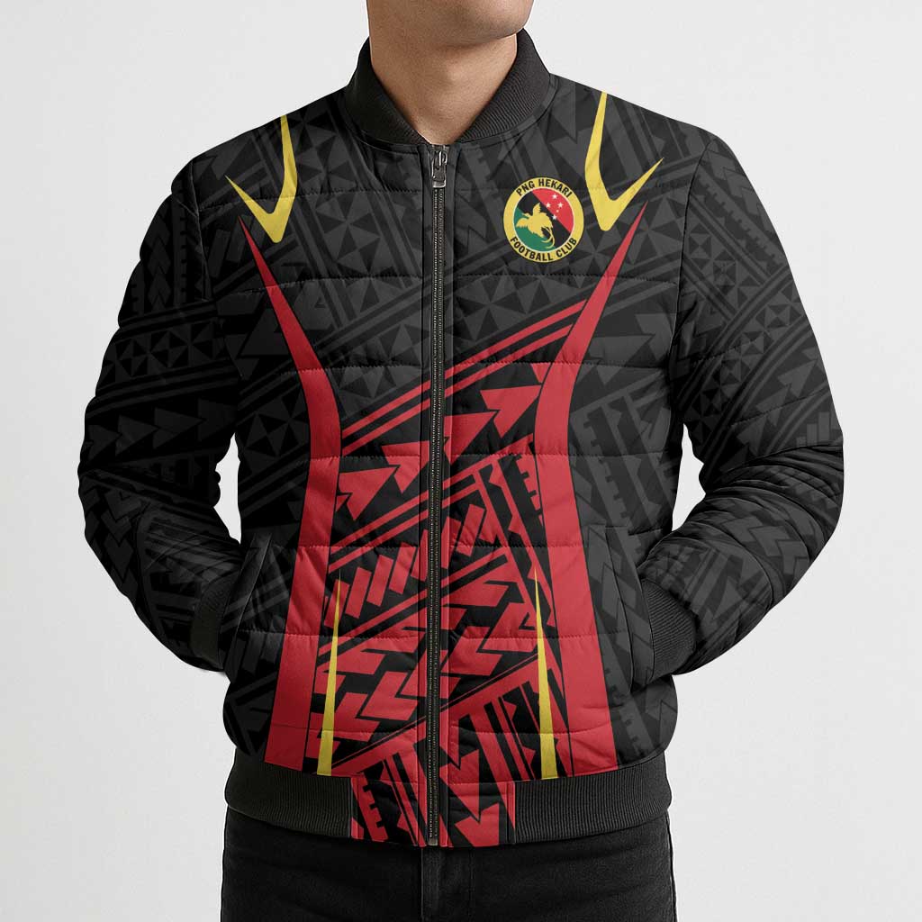 Custom Oceania Football Papua New Guinea Bomber Puffer Jacket Polynesian Tribal Pattern