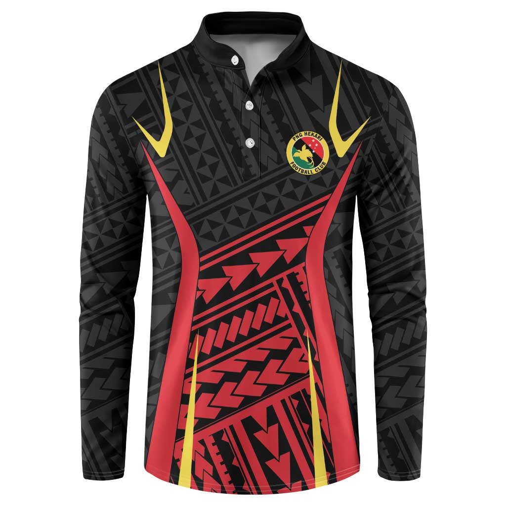 Custom Oceania Football Papua New Guinea Button Sweatshirt Polynesian Tribal Pattern
