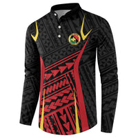 Custom Oceania Football Papua New Guinea Button Sweatshirt Polynesian Tribal Pattern