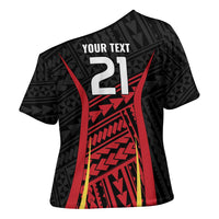 Custom Oceania Football Papua New Guinea Cross Shoulder Shirt Polynesian Tribal Pattern