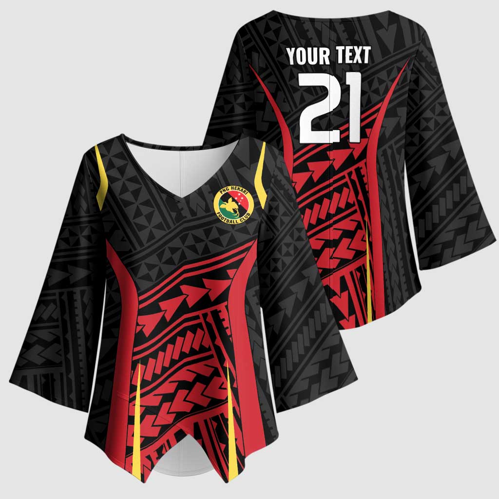 Custom Oceania Football Papua New Guinea Kimono Sleeve Blouse Polynesian Tribal Pattern