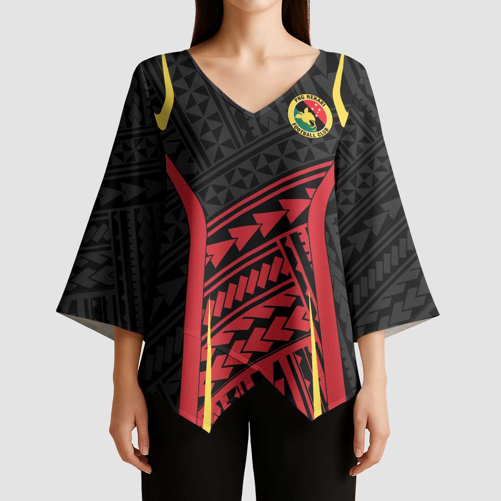Custom Oceania Football Papua New Guinea Kimono Sleeve Blouse Polynesian Tribal Pattern