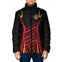 Custom Oceania Football Papua New Guinea Padded Jacket Polynesian Tribal Pattern