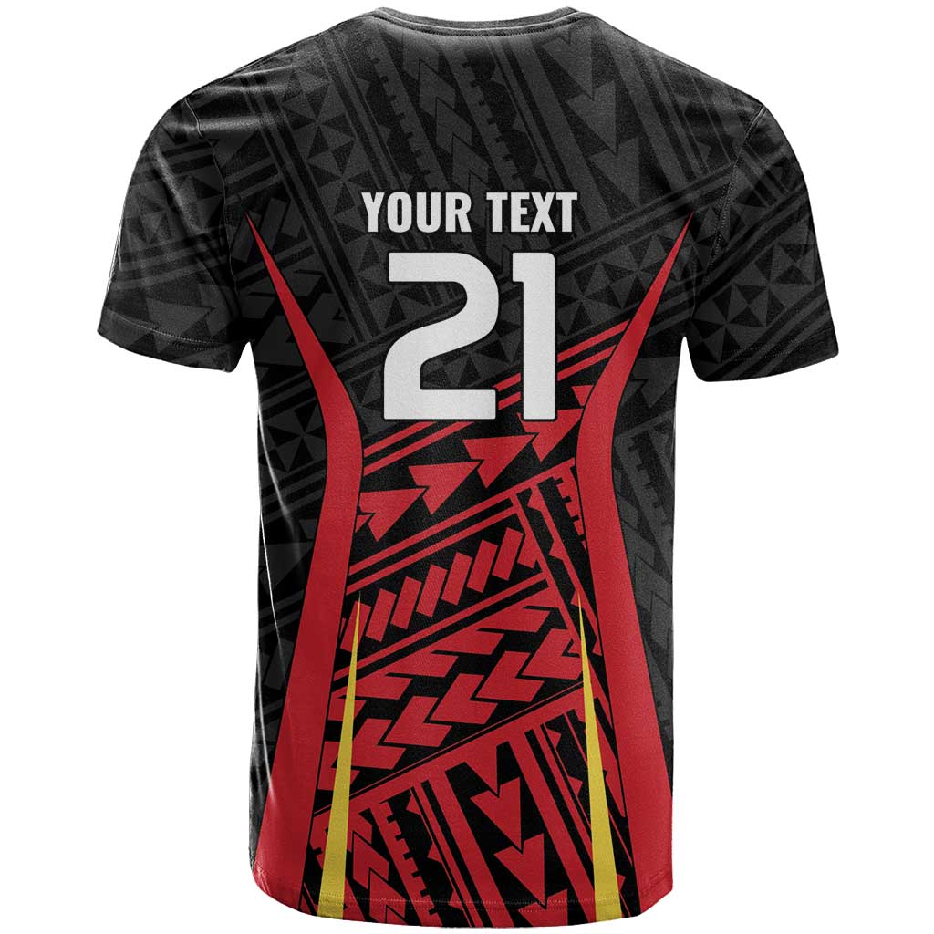 Custom Oceania Football Papua New Guinea T Shirt Polynesian Tribal Pattern