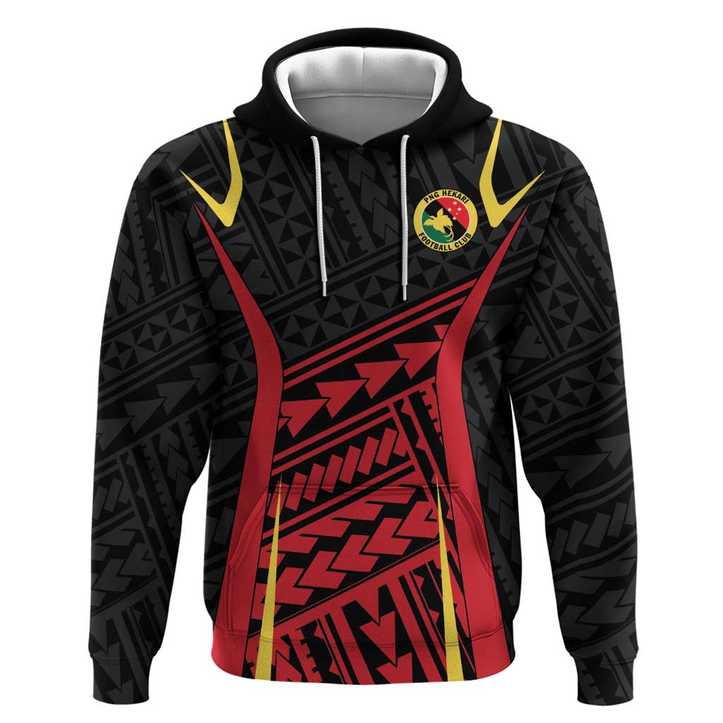 Custom Oceania Football Papua New Guinea Zip Hoodie Polynesian Tribal Pattern