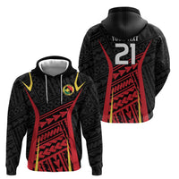 Custom Oceania Football Papua New Guinea Zip Hoodie Polynesian Tribal Pattern