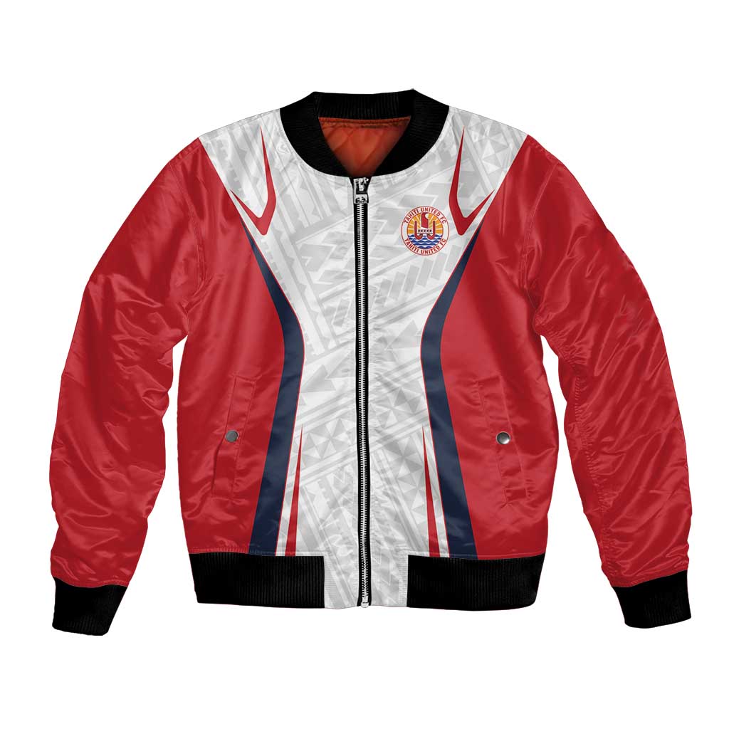 Custom Oceania Football Tahiti Bomber Jacket Polynesian Tribal Pattern