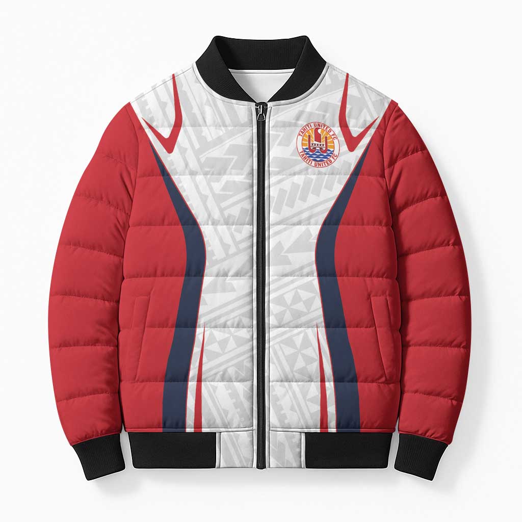 Custom Oceania Football Tahiti Bomber Puffer Jacket Polynesian Tribal Pattern