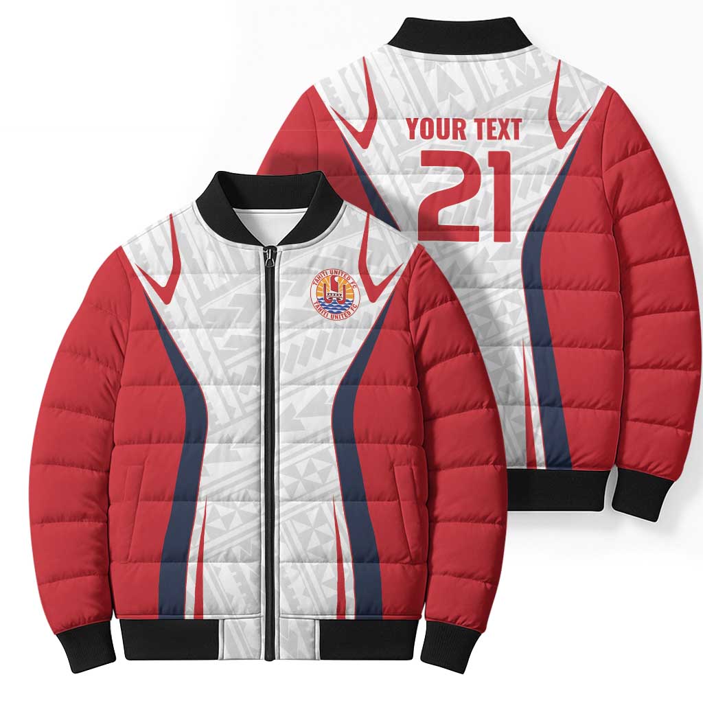 Custom Oceania Football Tahiti Bomber Puffer Jacket Polynesian Tribal Pattern