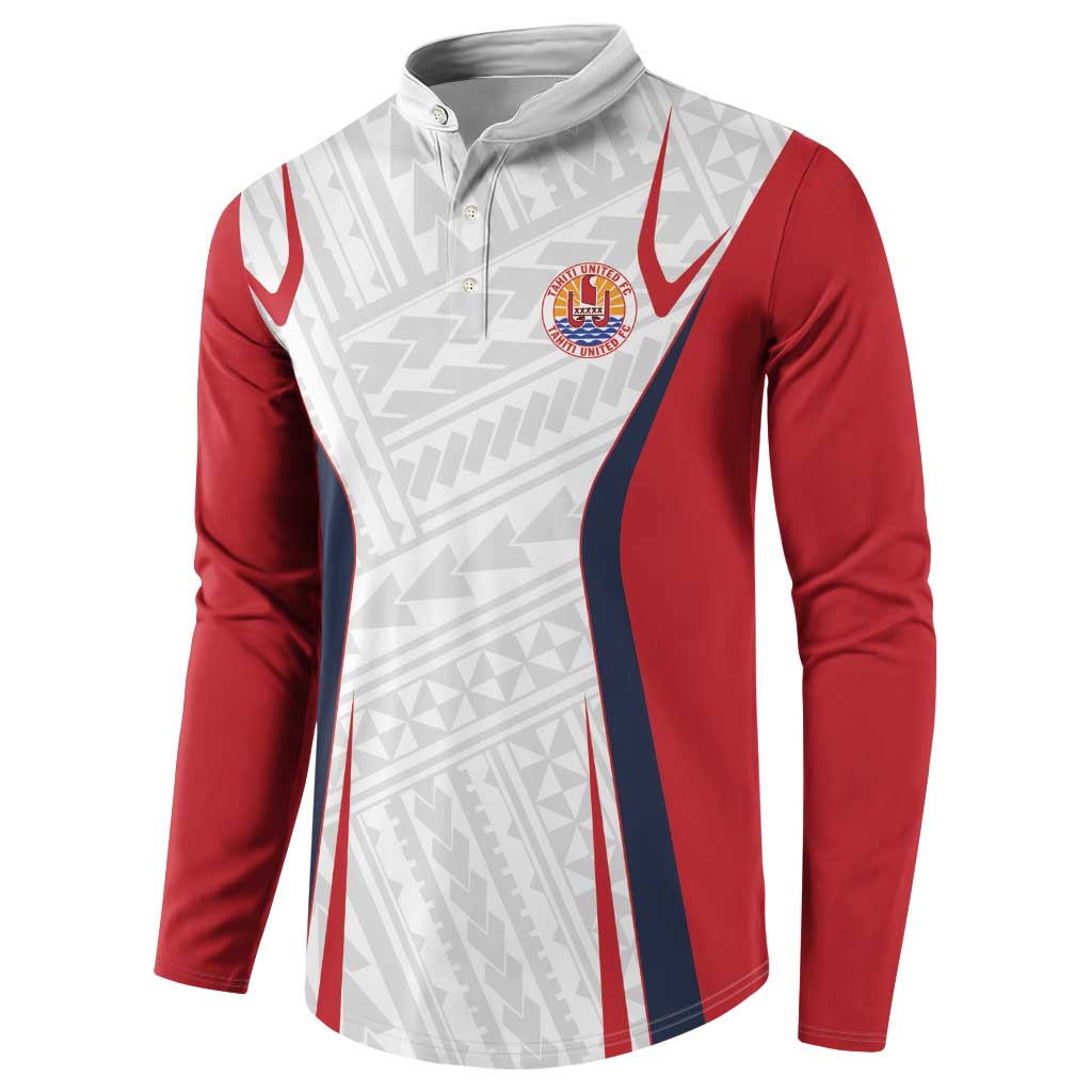 Custom Oceania Football Tahiti Button Sweatshirt Polynesian Tribal Pattern