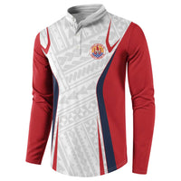 Custom Oceania Football Tahiti Button Sweatshirt Polynesian Tribal Pattern