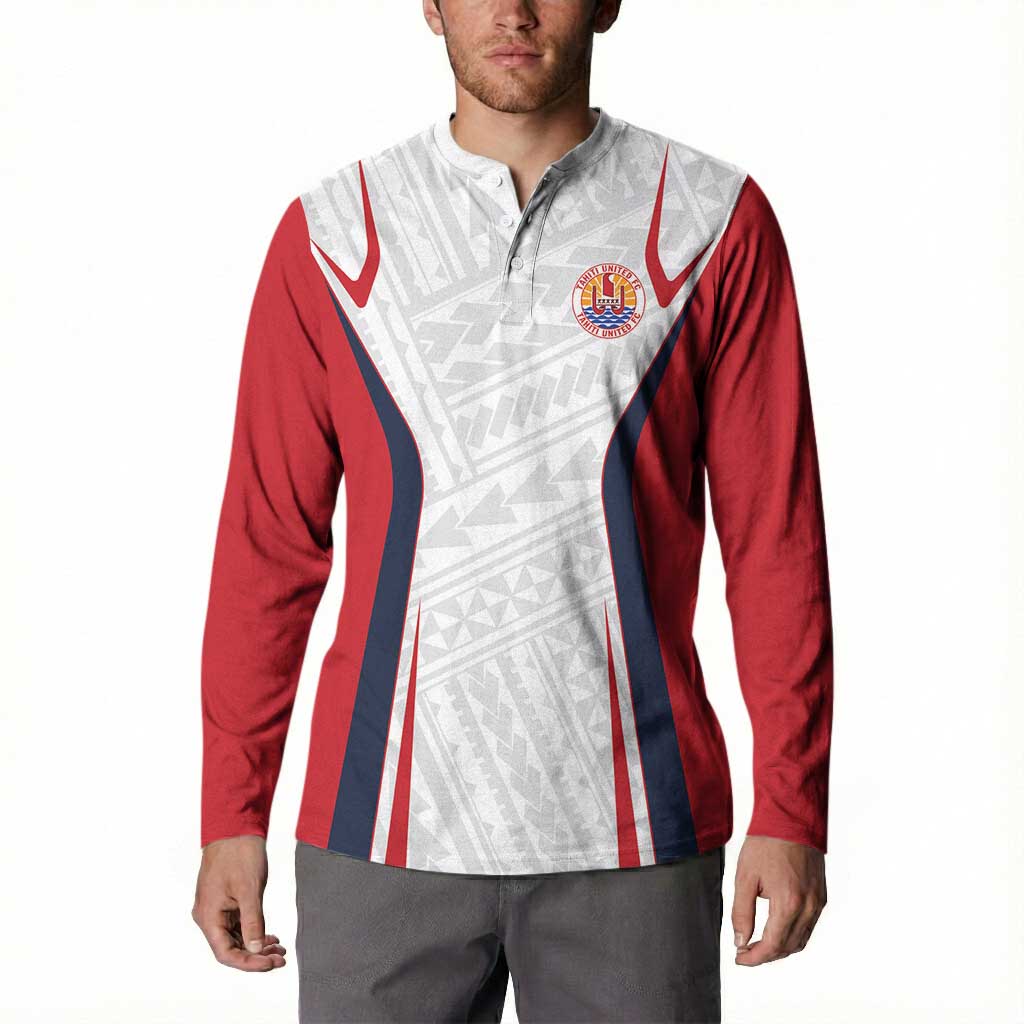 Custom Oceania Football Tahiti Button Sweatshirt Polynesian Tribal Pattern