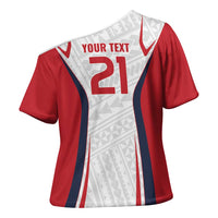 Custom Oceania Football Tahiti Cross Shoulder Shirt Polynesian Tribal Pattern