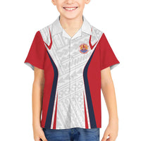 Custom Oceania Football Tahiti Kid Hawaiian Shirt Polynesian Tribal Pattern