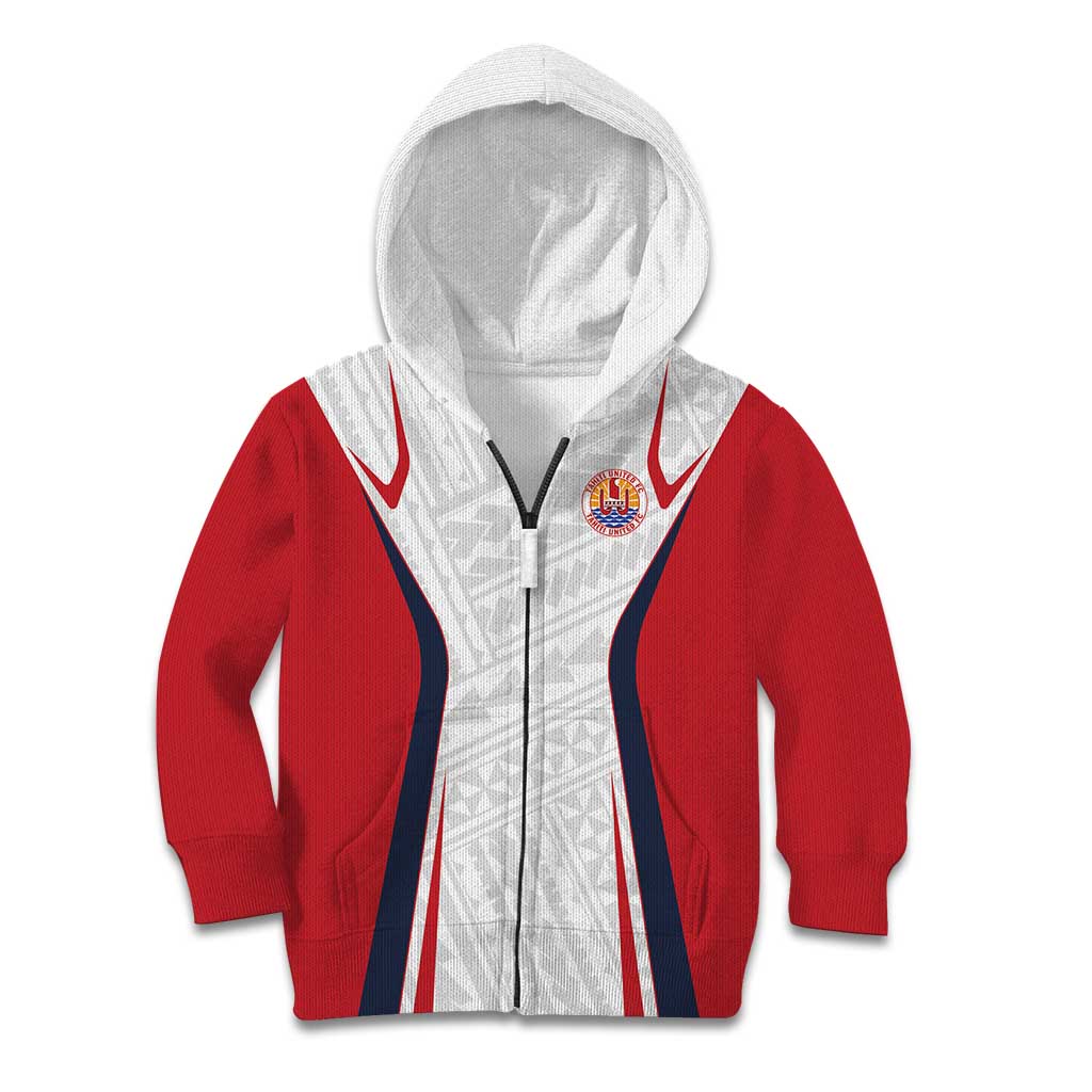 Custom Oceania Football Tahiti Kid Hoodie Polynesian Tribal Pattern