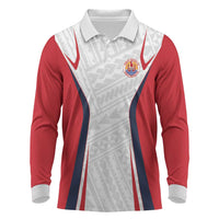 Custom Oceania Football Tahiti Long Sleeve Polo Shirt Polynesian Tribal Pattern