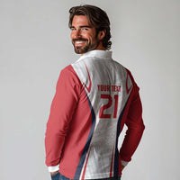 Custom Oceania Football Tahiti Long Sleeve Polo Shirt Polynesian Tribal Pattern