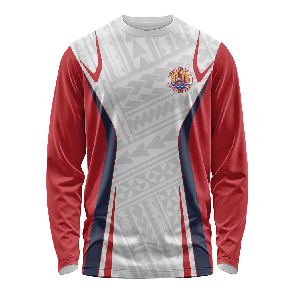 Custom Oceania Football Tahiti Long Sleeve Shirt Polynesian Tribal Pattern