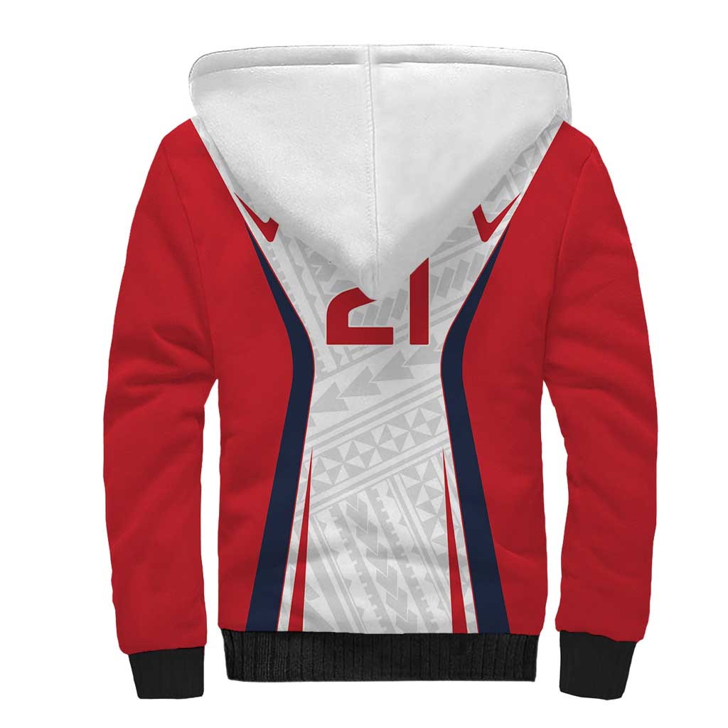 Custom Oceania Football Tahiti Sherpa Hoodie Polynesian Tribal Pattern