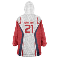 Custom Oceania Football Tahiti Wearable Blanket Hoodie Polynesian Tribal Pattern
