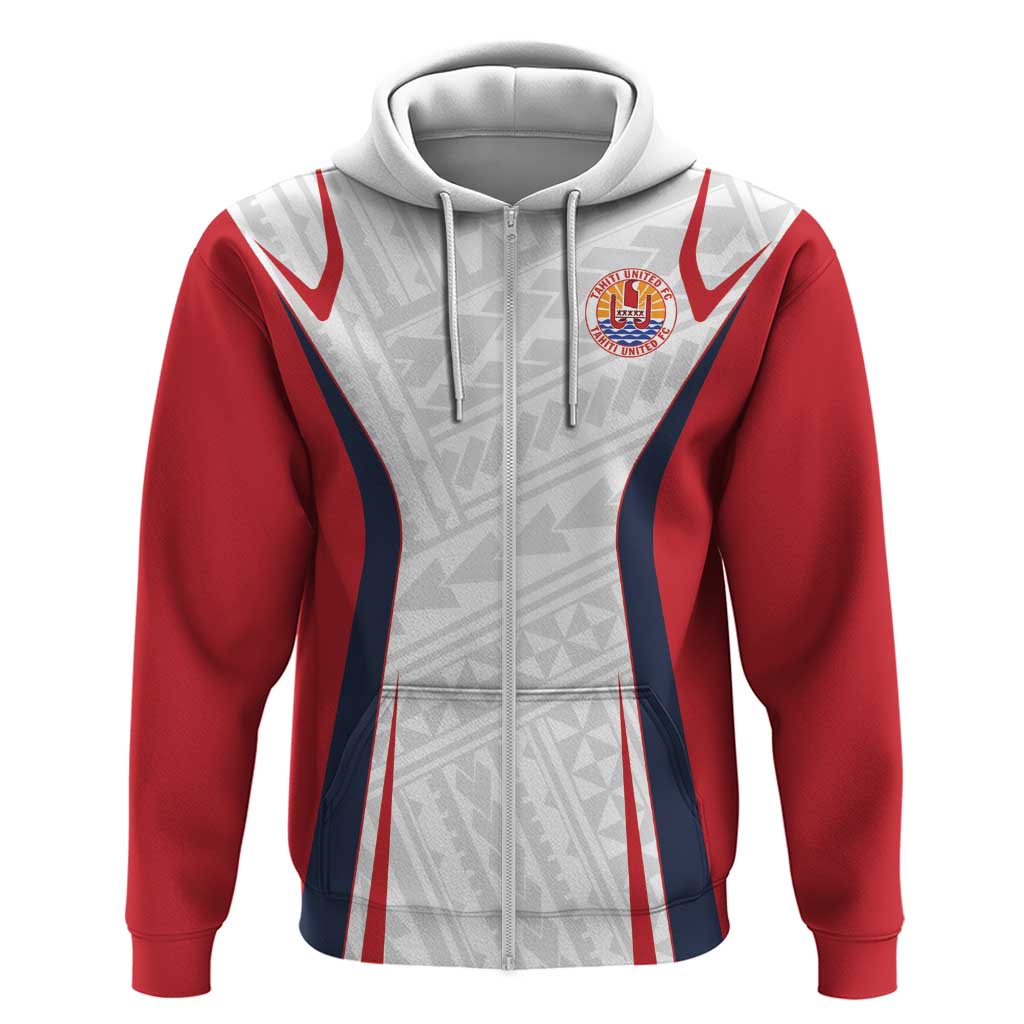 Custom Oceania Football Tahiti Zip Hoodie Polynesian Tribal Pattern