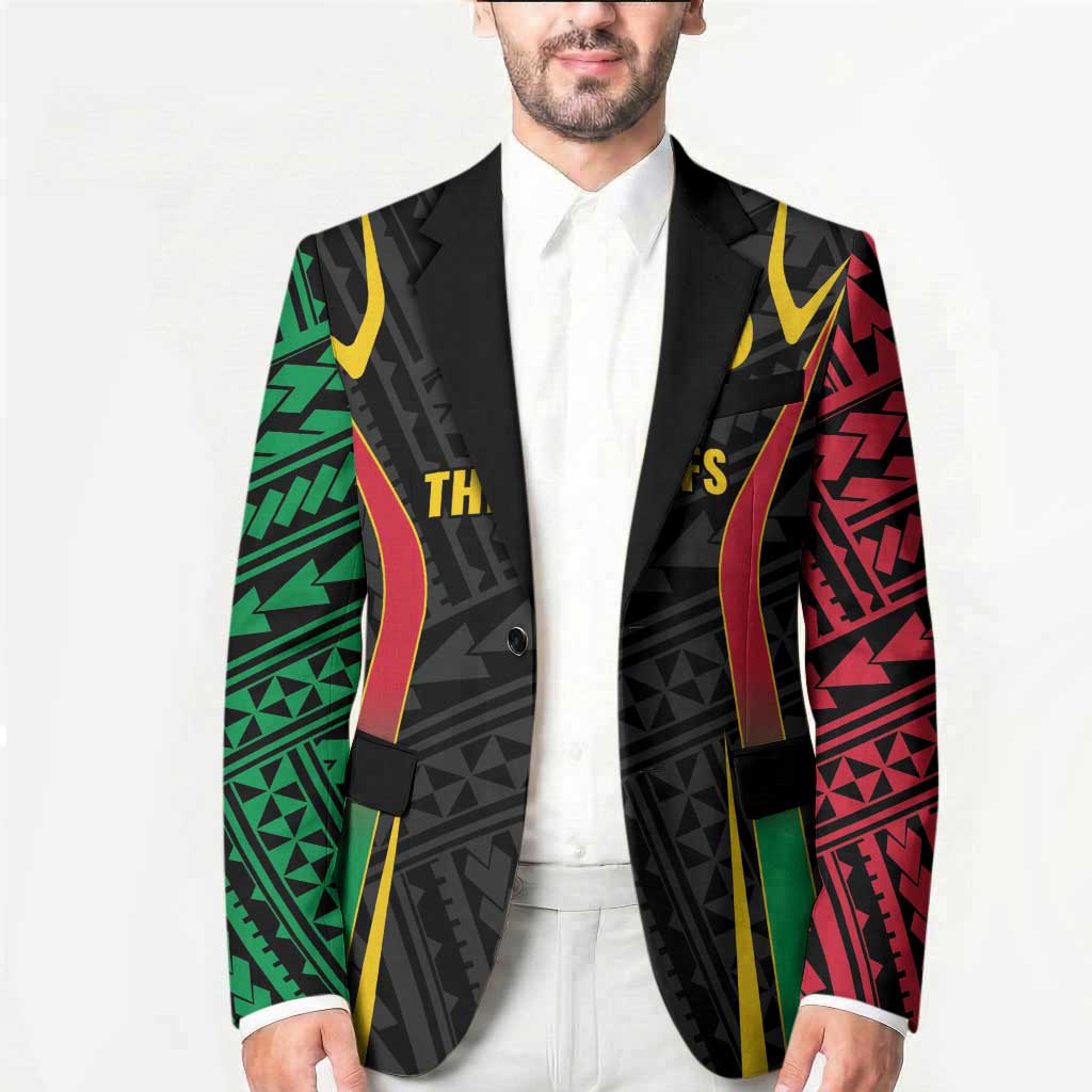 Custom Oceania Football Vanuatu Blazer Polynesian Tribal Pattern