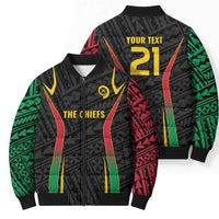 Custom Oceania Football Vanuatu Bomber Puffer Jacket Polynesian Tribal Pattern