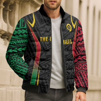 Custom Oceania Football Vanuatu Bomber Puffer Jacket Polynesian Tribal Pattern