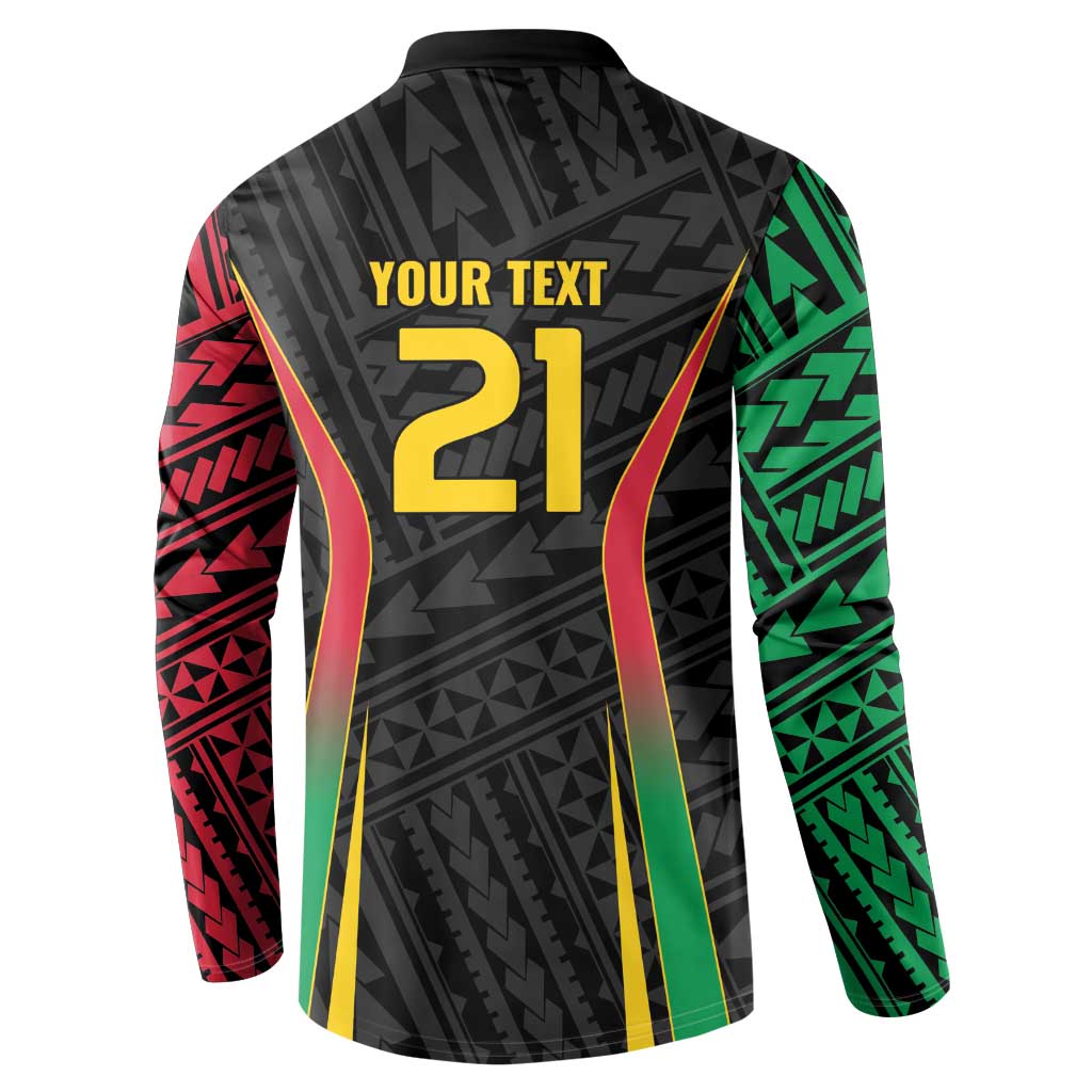 Custom Oceania Football Vanuatu Button Sweatshirt Polynesian Tribal Pattern