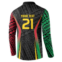 Custom Oceania Football Vanuatu Button Sweatshirt Polynesian Tribal Pattern