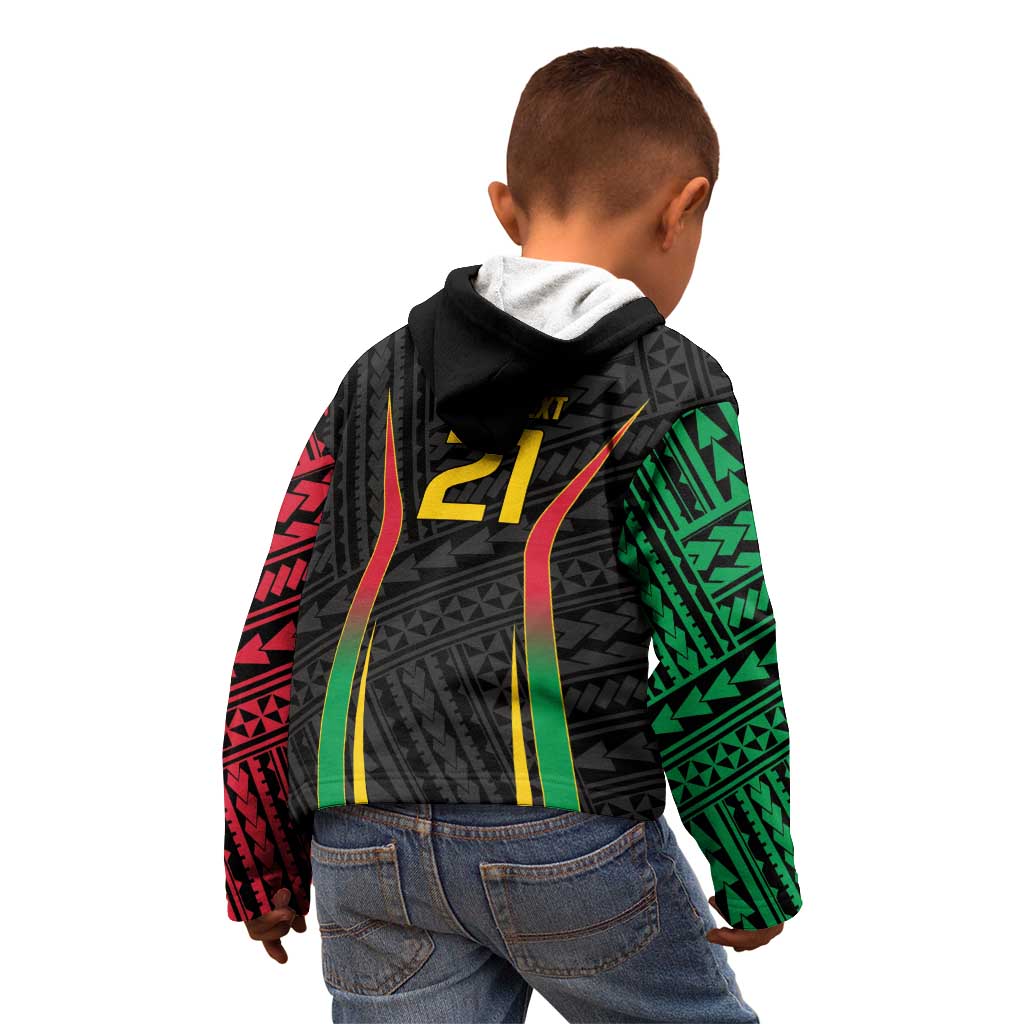 Custom Oceania Football Vanuatu Kid Hoodie Polynesian Tribal Pattern