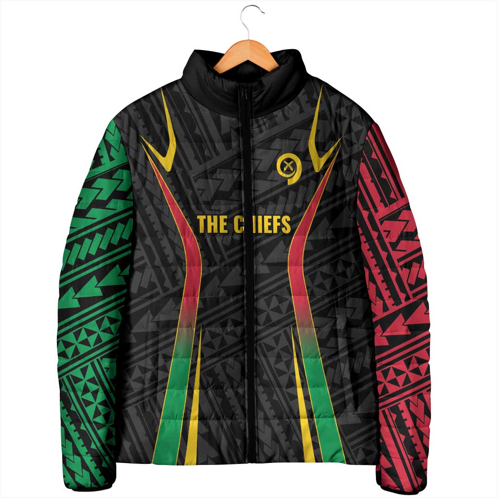 Custom Oceania Football Vanuatu Padded Jacket Polynesian Tribal Pattern