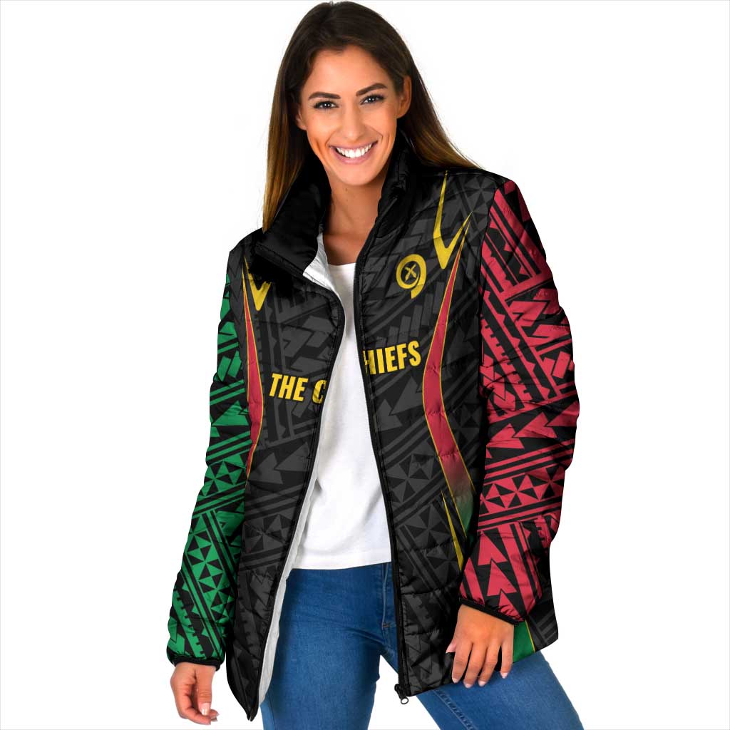 Custom Oceania Football Vanuatu Padded Jacket Polynesian Tribal Pattern
