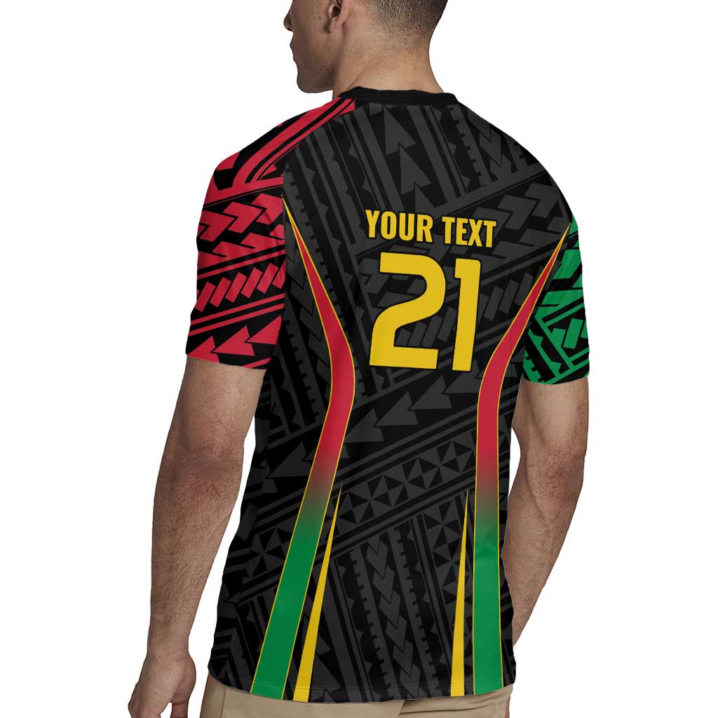 Custom Oceania Football Vanuatu Rugby Jersey Polynesian Tribal Pattern