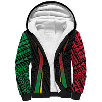 Custom Oceania Football Vanuatu Sherpa Hoodie Polynesian Tribal Pattern