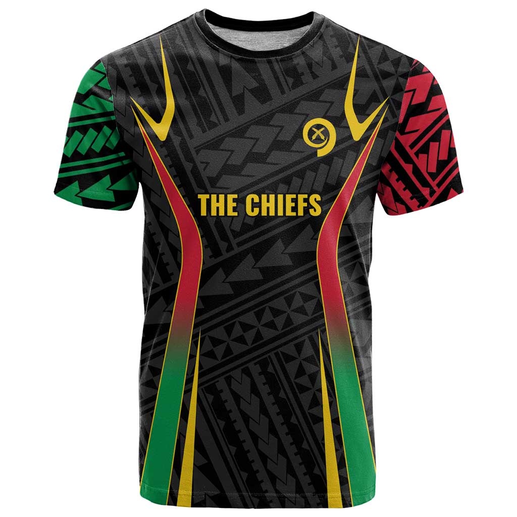 Custom Oceania Football Vanuatu T Shirt Polynesian Tribal Pattern