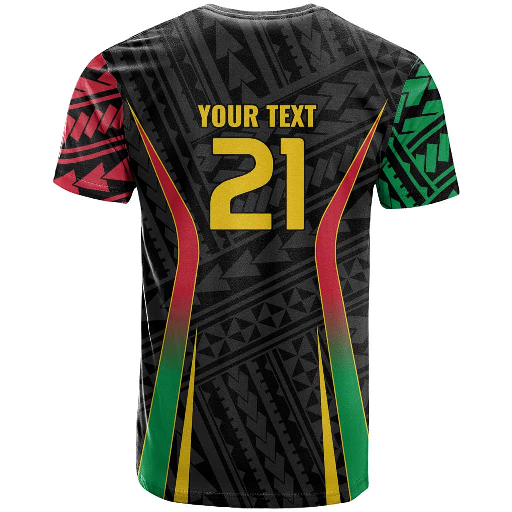 Custom Oceania Football Vanuatu T Shirt Polynesian Tribal Pattern