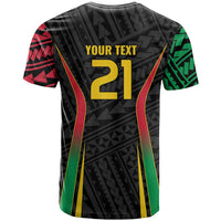 Custom Oceania Football Vanuatu T Shirt Polynesian Tribal Pattern