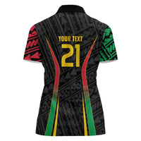 Custom Oceania Football Vanuatu Women Polo Shirt Polynesian Tribal Pattern